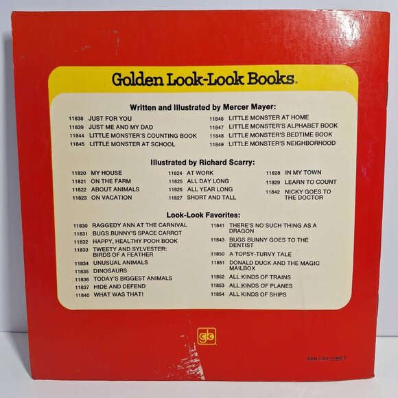 1978 Mercer Mayers Little Monster At School Vintage Paperback Golden Look-Look - Picture 2 of 10